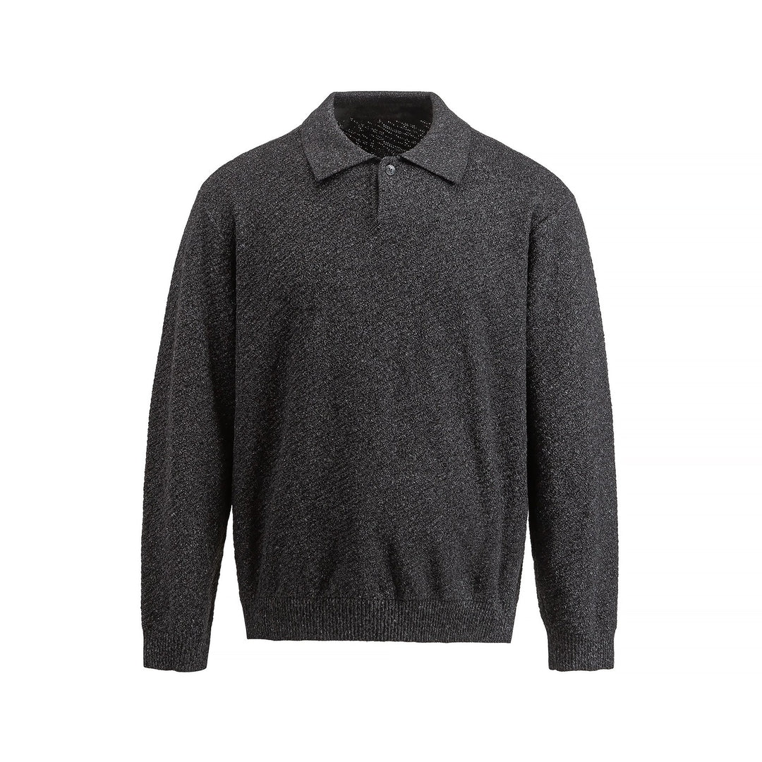 Herren Strick-Poloshirt mit strukturiertem Garn und relaxed Fit Drune