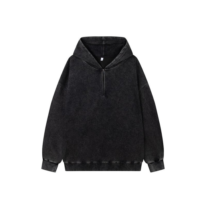Damen Stilvolle Kapuzenpullover mit halbem Reißverschluss Drune