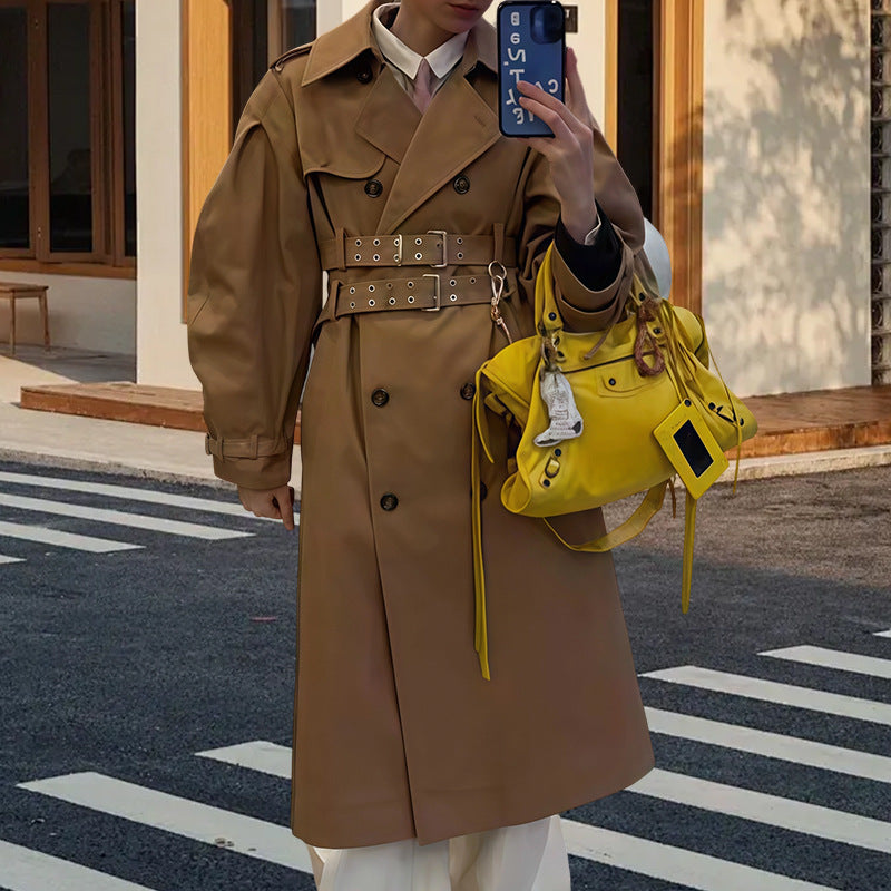 Damen klassischer Trenchcoat mit Gürtel und modernen Details Drune