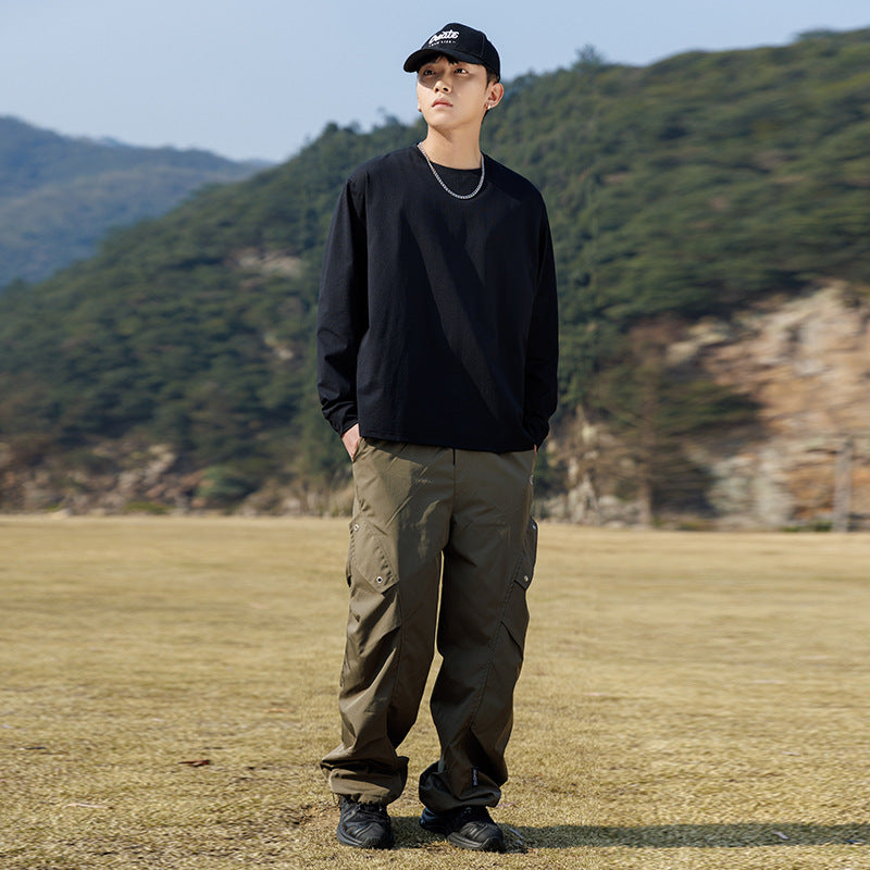 Herren Oversize-Sweatshirt aus Baumwollmix mit Rundhalsausschnitt und gerippten Bündchen Drune