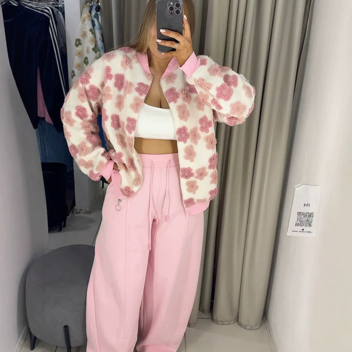 Damen Weite High‑Waist Sweatpants mit Bundkordel, Bügelfalte & Eingrifftaschen Drune