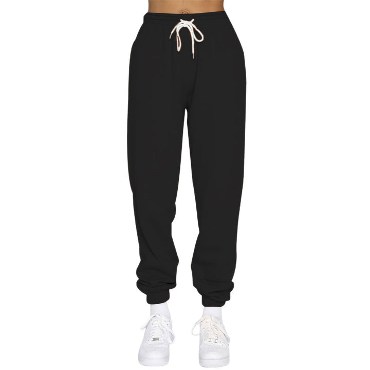 Damen nan High‑Waist Relax-Jogginghose mit elastischem Komfortbund, Kordelzug und gerippten Knöchelbündchen Drune