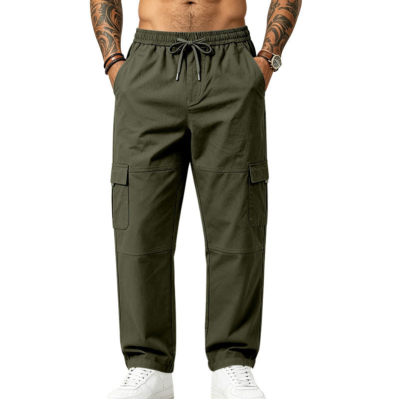 Herren Modern-lässige Cargo-Hose mit Elastikbund, Cargotaschen und verstärkten Knien Drune