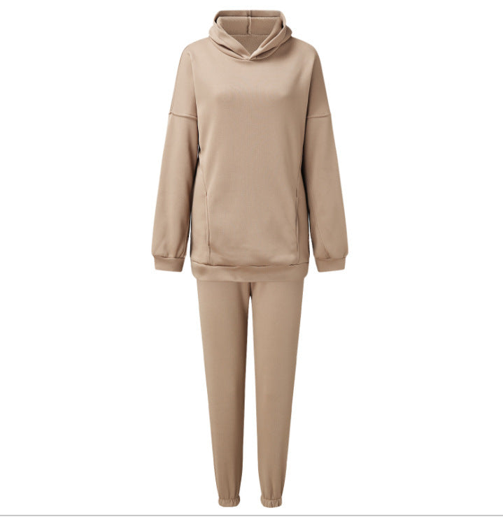 Damen komfortables Fleece-Lounge-Set mit hochgeschlossenem Kragen Drune