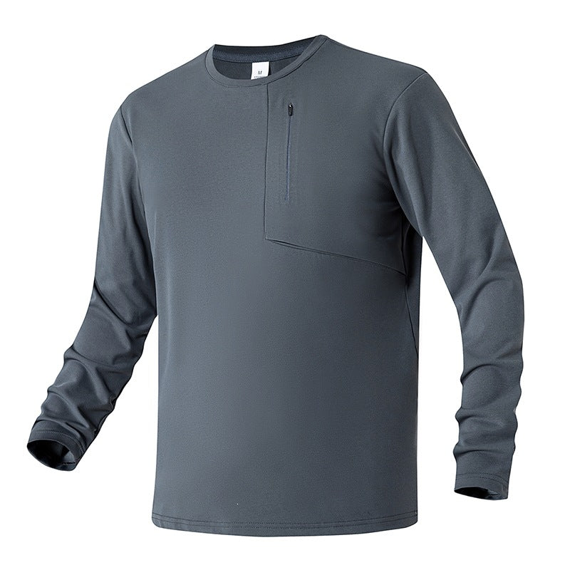 Unisex Oversize Langarm‑Sweatshirt mit Brustreißverschlusstasche und Rundhalsausschnitt Drune