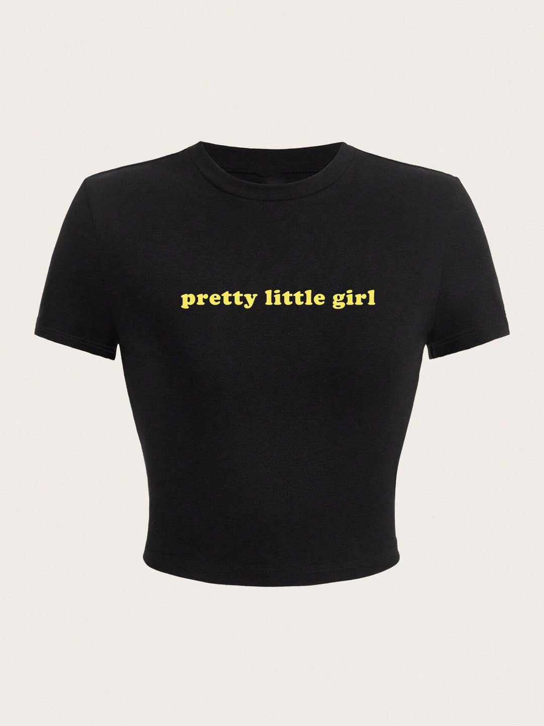 Damen Crop-T-Shirt mit inspirierendem Aufdruck und figurbetontem Schnitt Drune