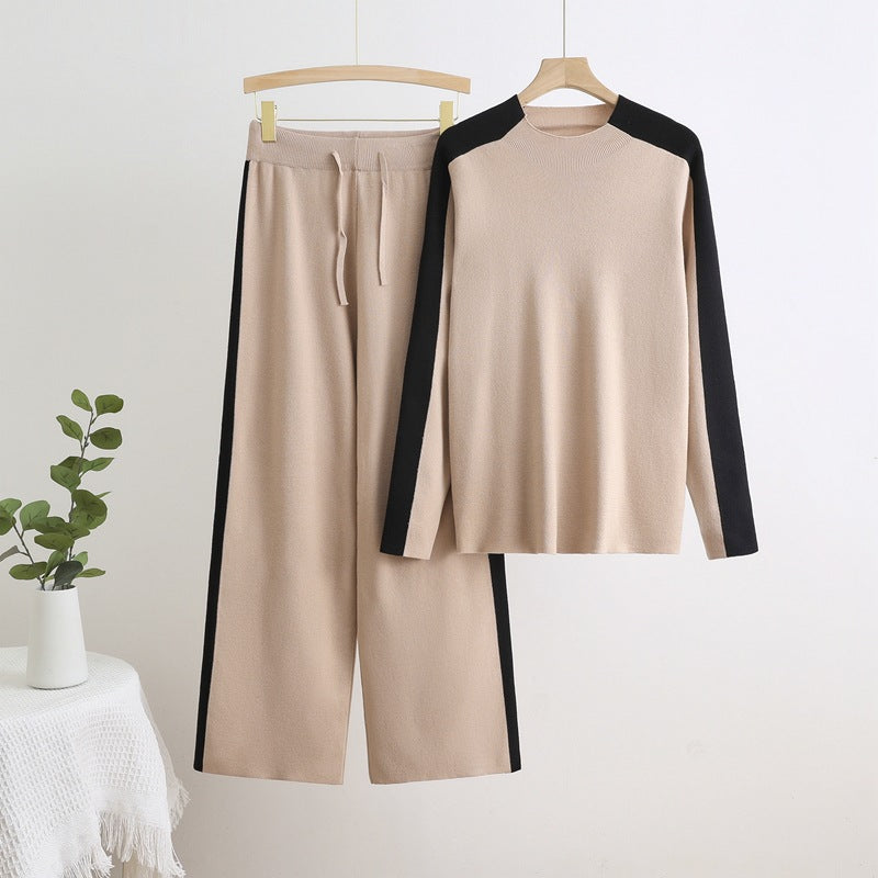 Drune | Hoch taillierte Drawstring-Hosen Strickset
