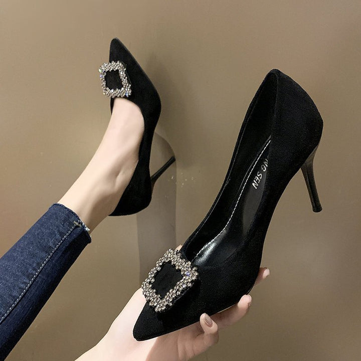 Damen Stiletto-Pumps mit spitzer Zehenpartie und funkelnder Strass-Applikation Drune