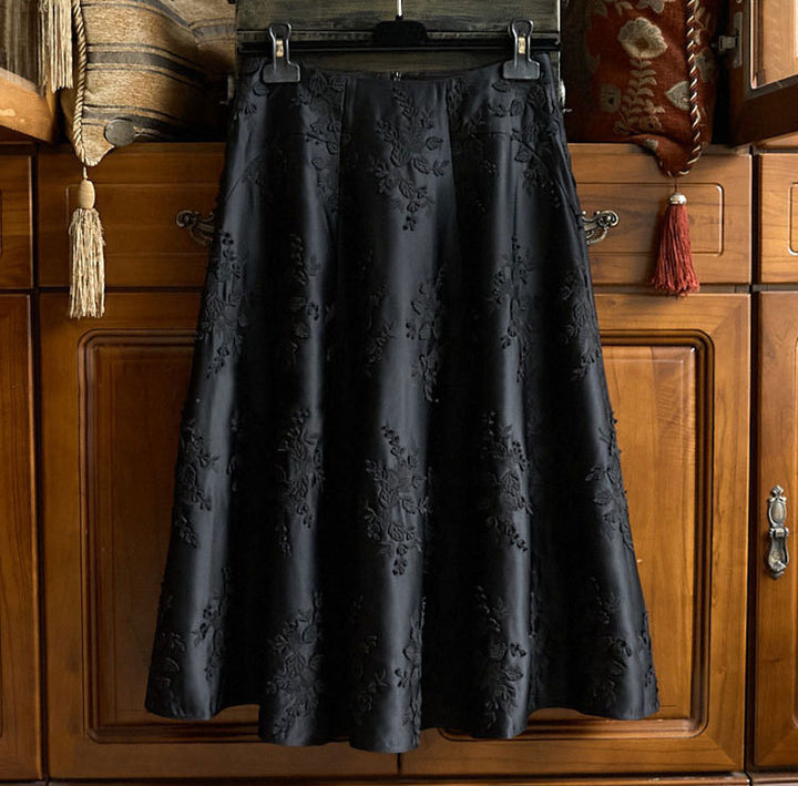 Damen Eleganter Maxirock mit floralem Muster Drune