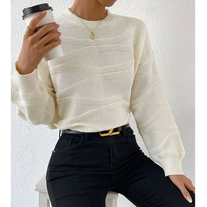 Damen Strickpullover mit raffiniertem Wellenmuster Drune