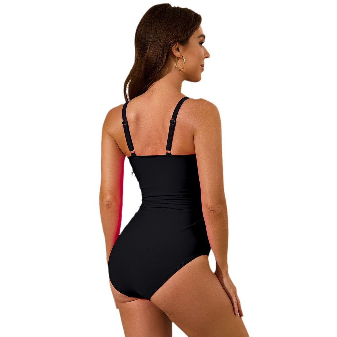 Damen Eleganter Badeanzug mit Blumenapplikationen Drune