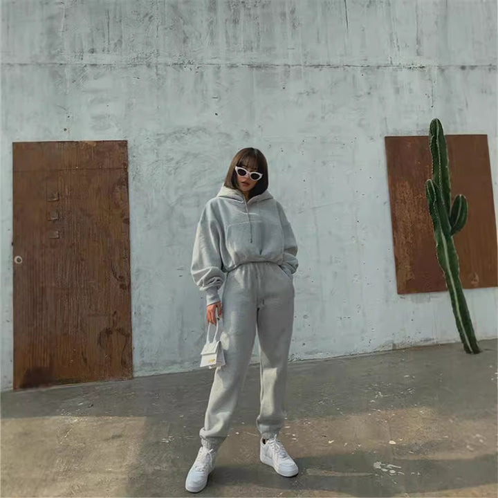Damen lässiges Sweatshirt und Jogginghose-Set Drune