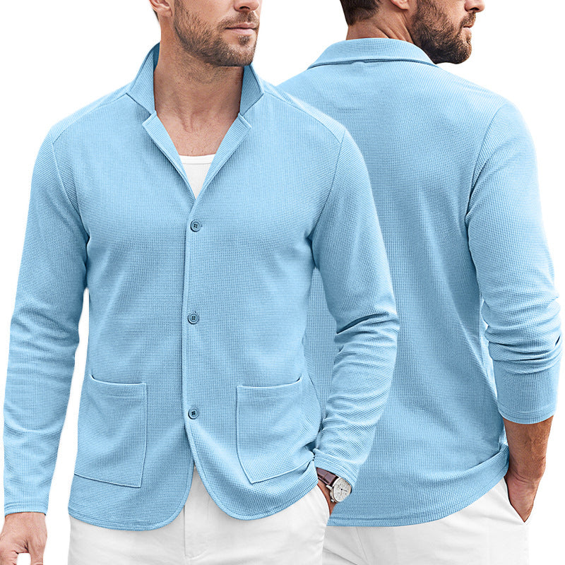 Herren Strickblazer-Cardigan mit Strukturstrick und aufgesetzten Taschen Drune
