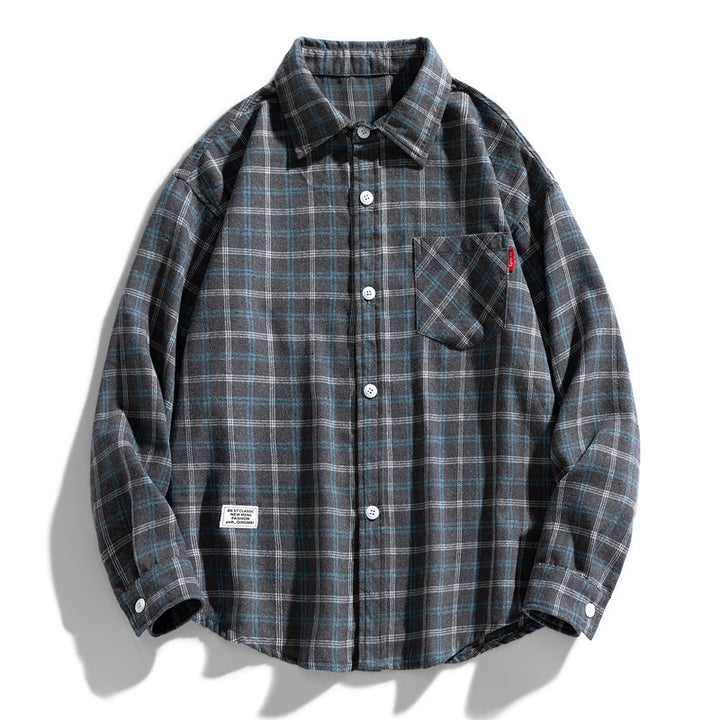 Damen Komfortable Flanellhemd Drune