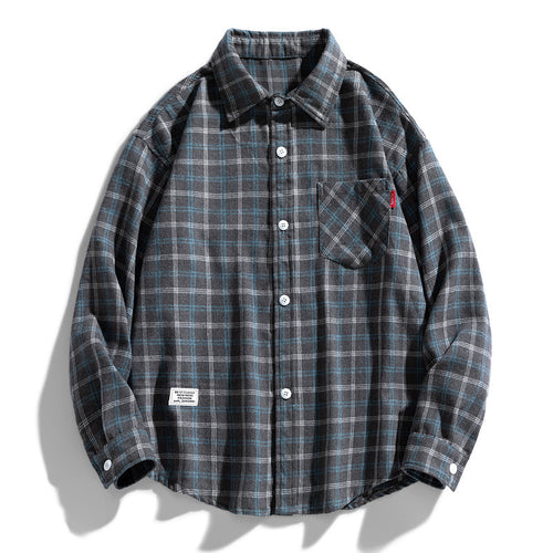 Damen Komfortable Flanellhemd Drune