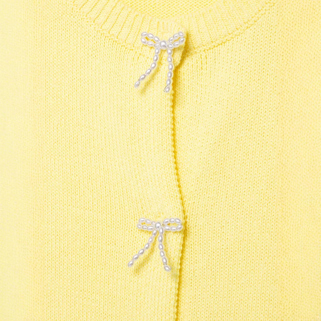 Damen elegante Strickjacke mit schimmernden Dekoknöpfen Drune
