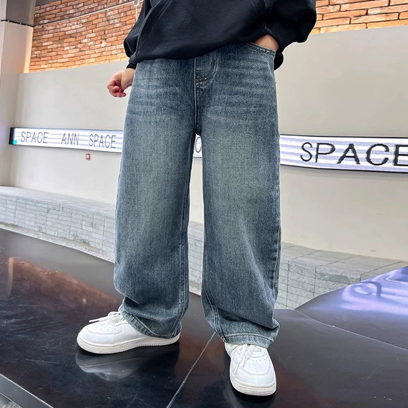 Unisex lockere Denim-Jeans mit weitem Schnitt Drune