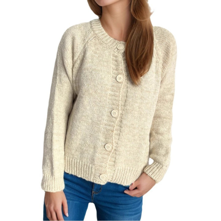 Damen lässiger Strickcardigan mit großen Knopfdetails und weichem Material Drune
