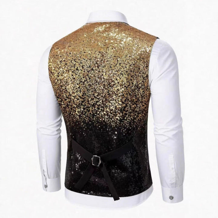 Herren Glitzernde Festtagsweste mit schimmerndem Paillettenmuster Drune