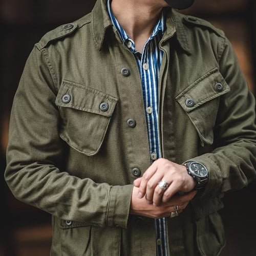 Herren Lässige Utility-Jacke mit praktischen Taschen Drune