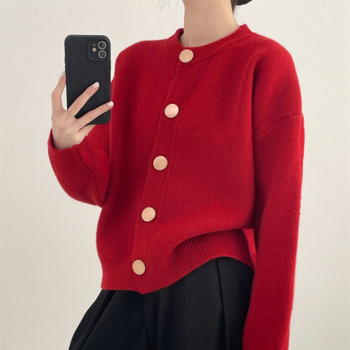 Damen Strickjacke mit komfortablem Schnitt und eleganten Knopfdetails Drune