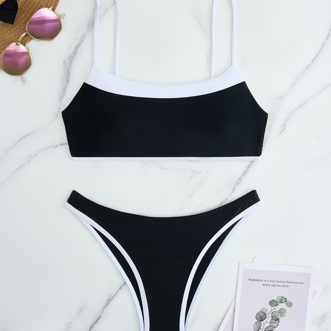 Damen Bikini-Set mit kontrastierendem Design und verstellbaren Trägern Drune