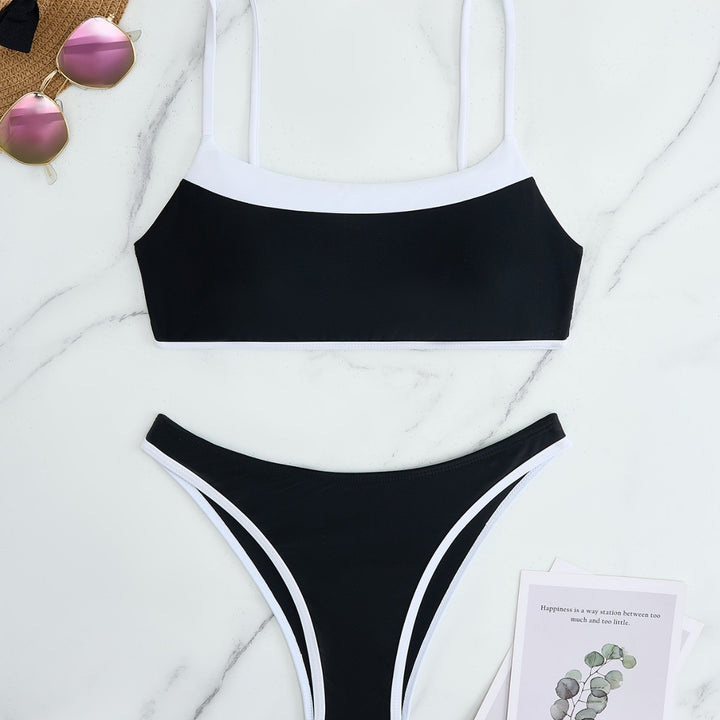 Damen Bikini-Set mit kontrastierendem Design und verstellbaren Trägern Drune