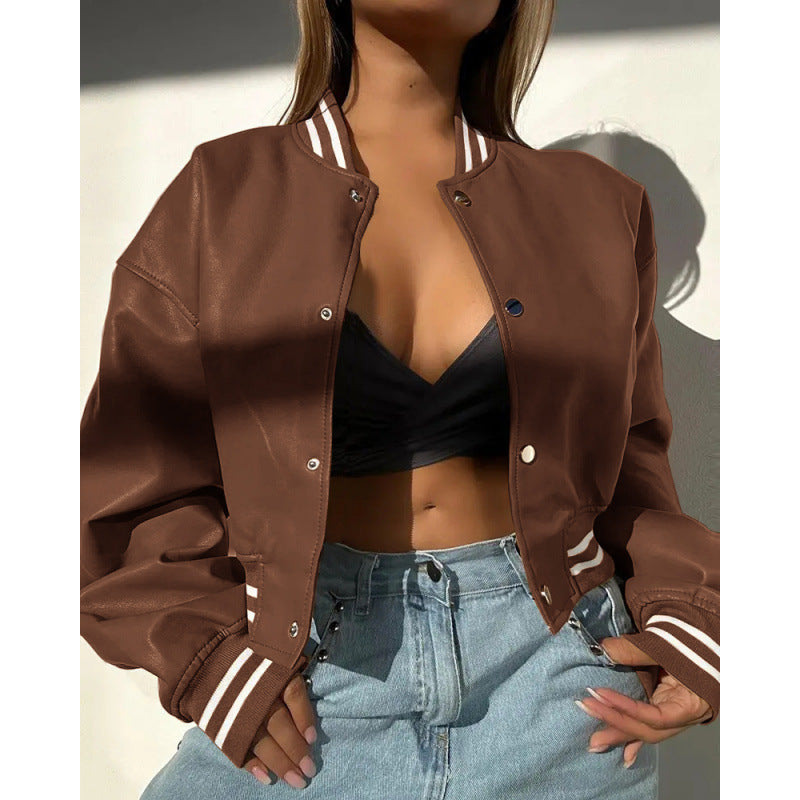 Damen Sportliche cropped Bomberjacke im Vintage-Stil Drune