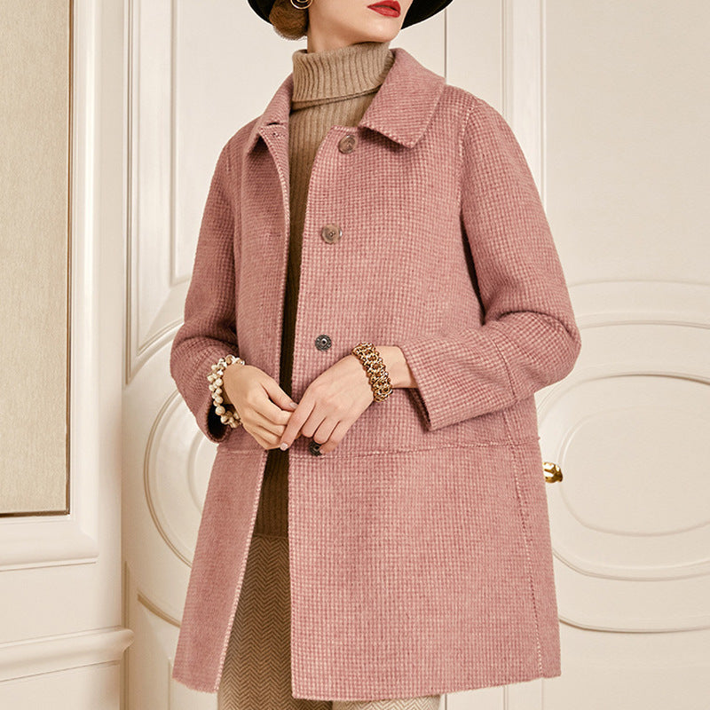 Damen zeitloser Bouclé-Mantel Drune