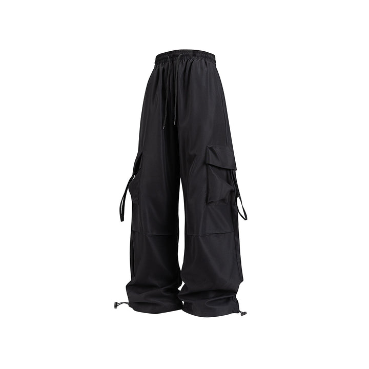 Unisex Weite Cargo‑Hose im Baggy‑Cut mit Tunnelzugbund, Mehrfachklappen und verstellbaren Beinabschlüssen Drune