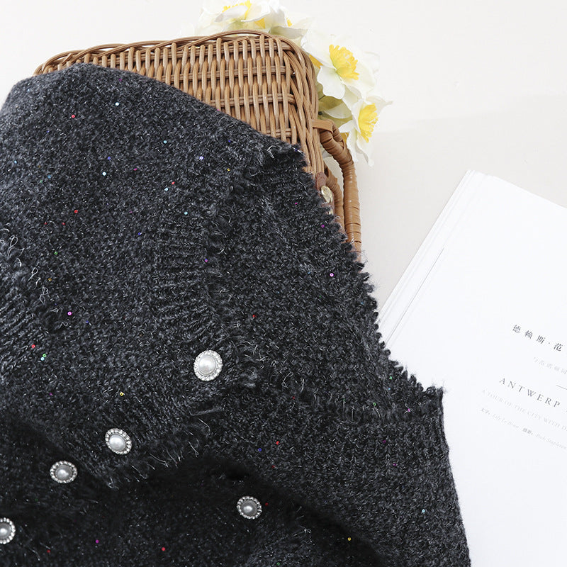 Damen Bouclé-Cardigan mit Perlmuttknöpfen und aufgesetzten Taschen Drune