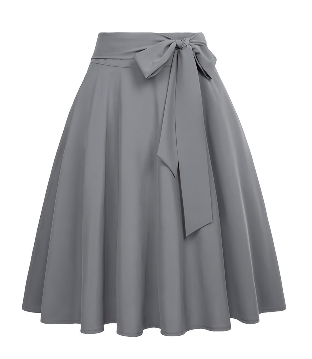 Damen schwingender Midirock mit Rückenschleife