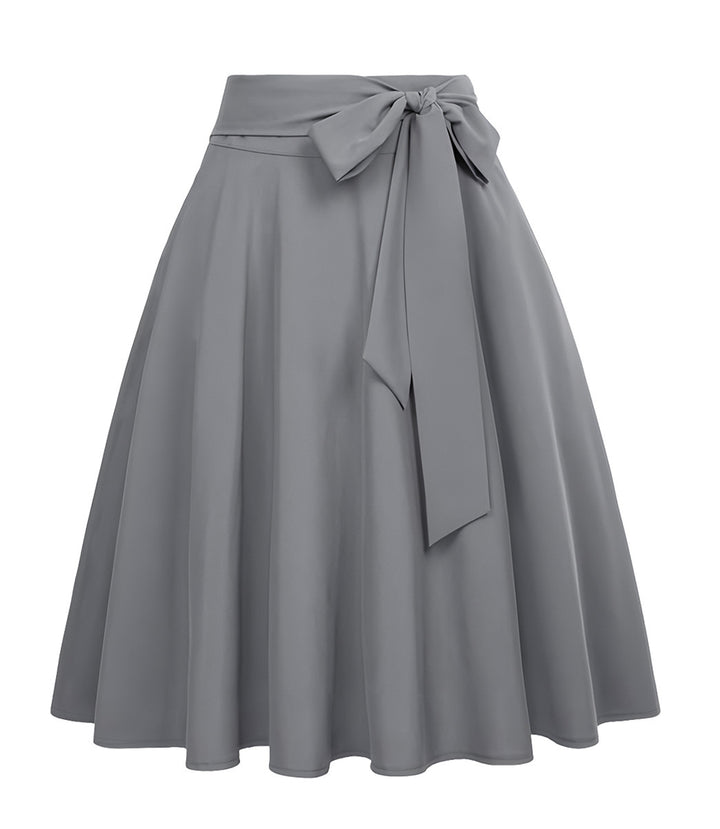 Damen schwingender Midirock mit Rückenschleife