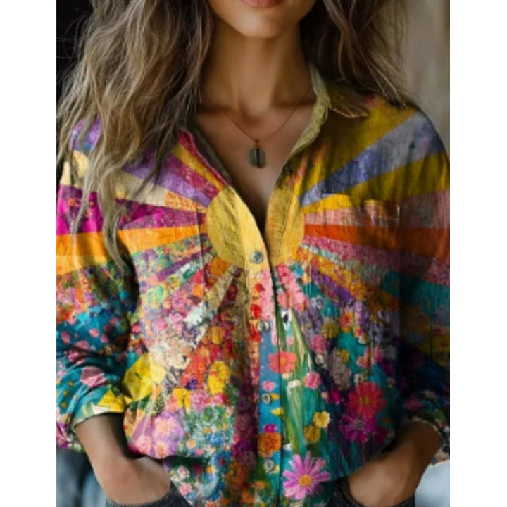 Damen Modische Bluse mit Paisleymuster Drune