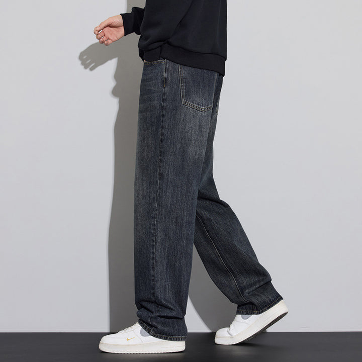 Herren Weite Denim-Jeans im Vintage-Look mit tiefer Leibhöhe und lässiger Passform Drune