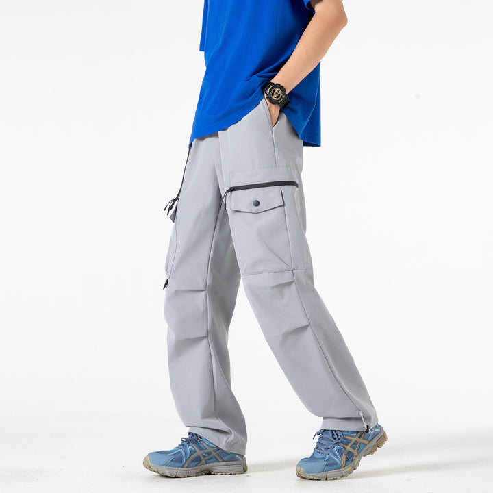 Herren Weite Utility-Cargohose mit Multifachtaschen, verstellbarem Saum und integriertem Gurt Drune