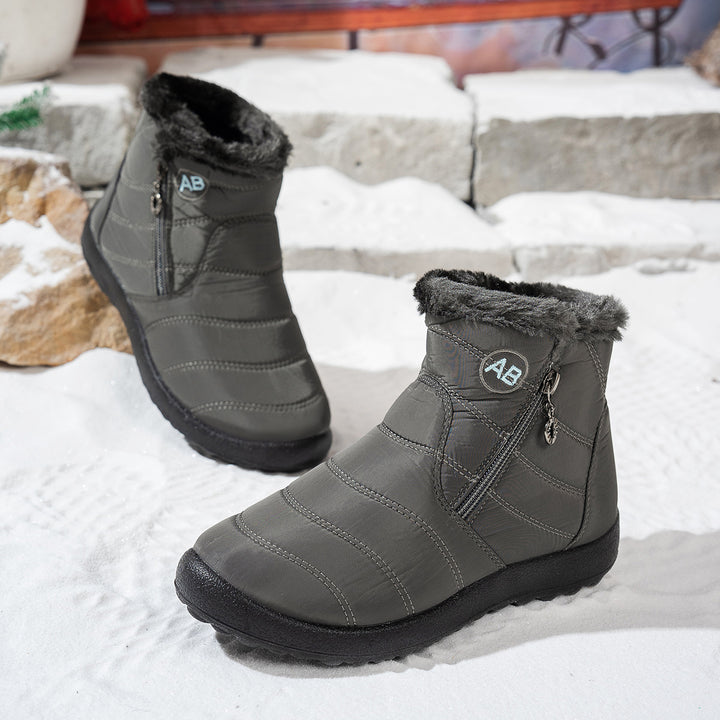 Damen Winterstiefel mit praktischem Reißverschluss und kuscheligem Innenfutter Drune