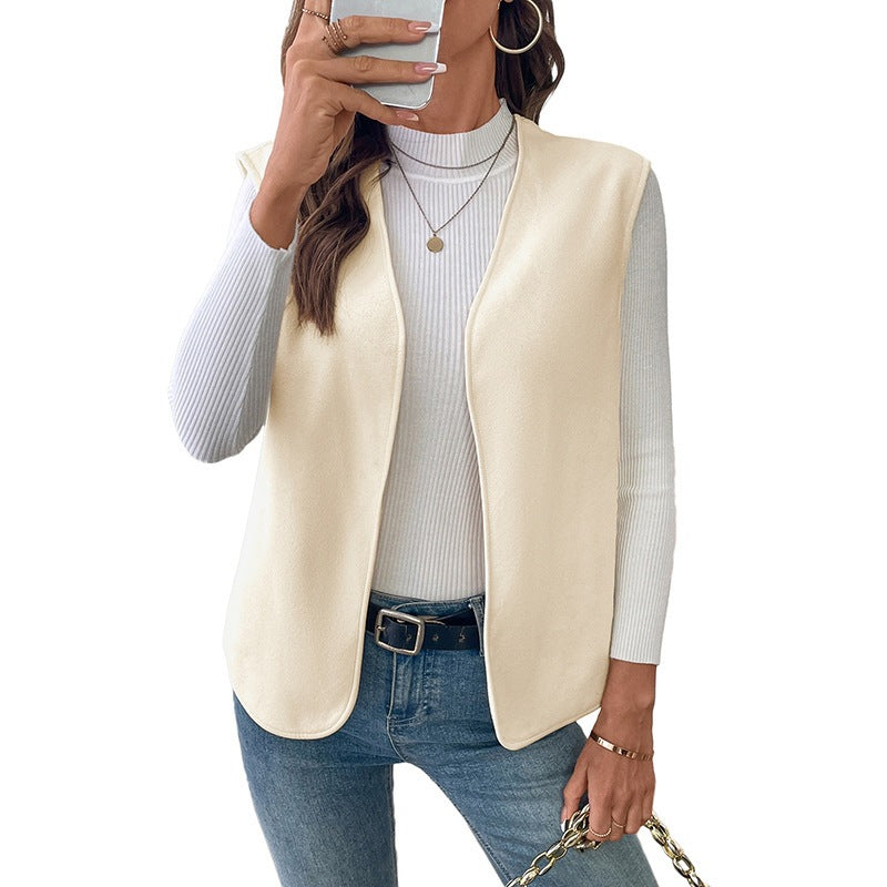 Damen Elegantes ärmelloses Blazer-Oberteil Drune