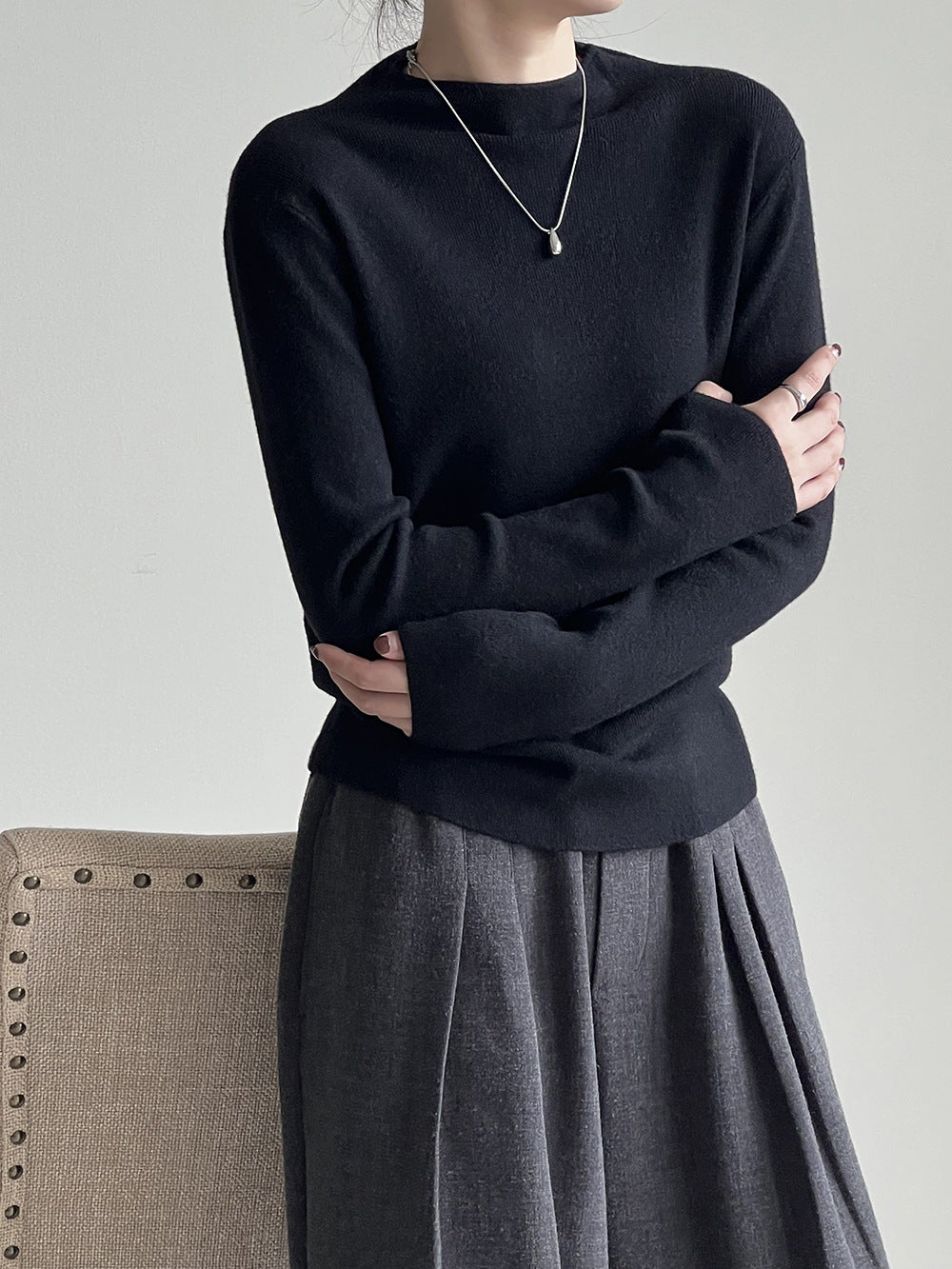 Drune Halbturtleneck gebürsteter Soft-Touch-Pullover