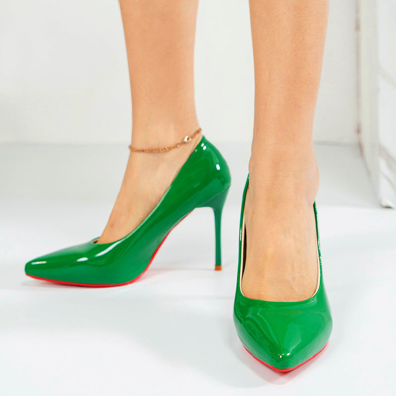Damen Hochhackige Pumps mit glänzendem Lackfinish und eleganter Silhouette Drune