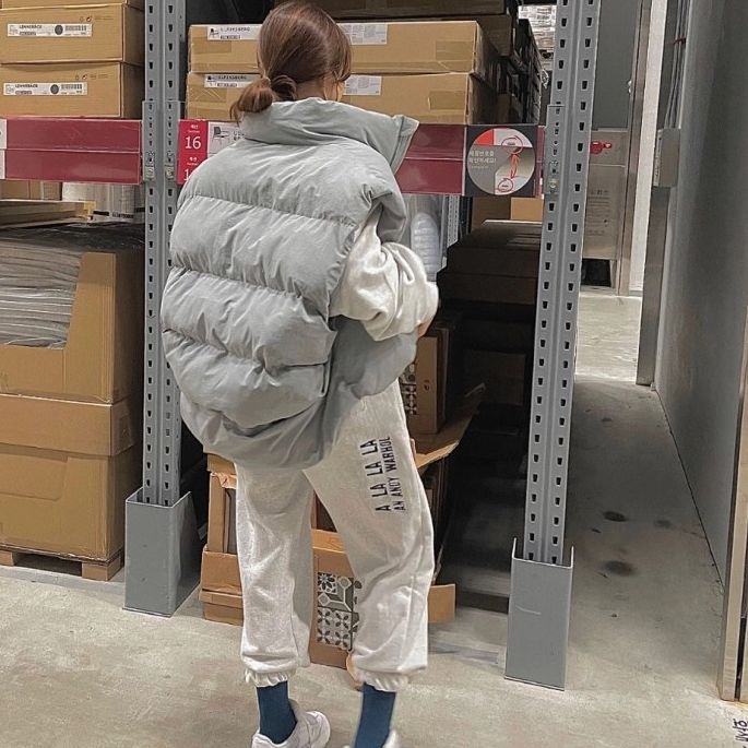 Damen Daunenweste mit hohem Kragen und modernem Oversized-Schnitt Drune