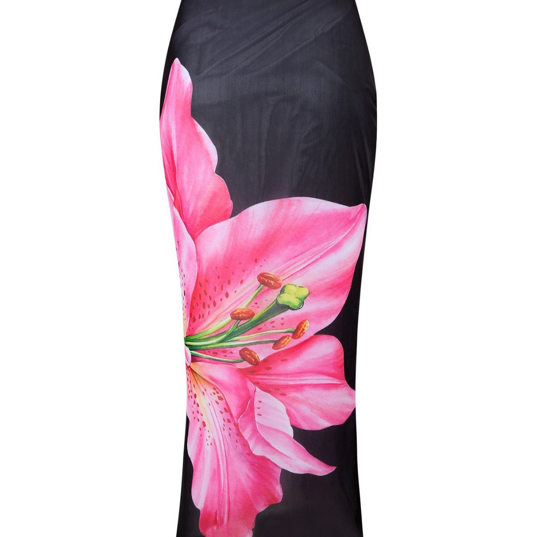 Damen Elegante Strandmode mit Blütenmuster Drune