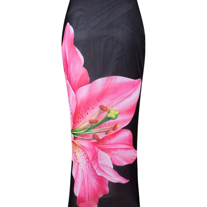 Damen Elegante Strandmode mit Blütenmuster Drune