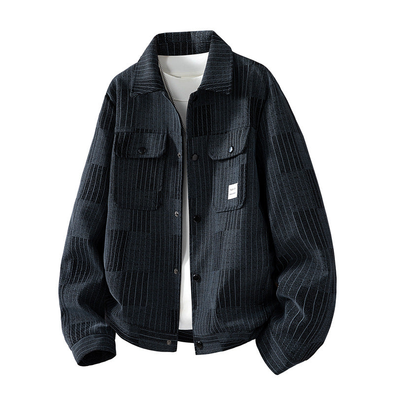 Herren Modische Jacke mit seitlichen Brusttaschen Drune