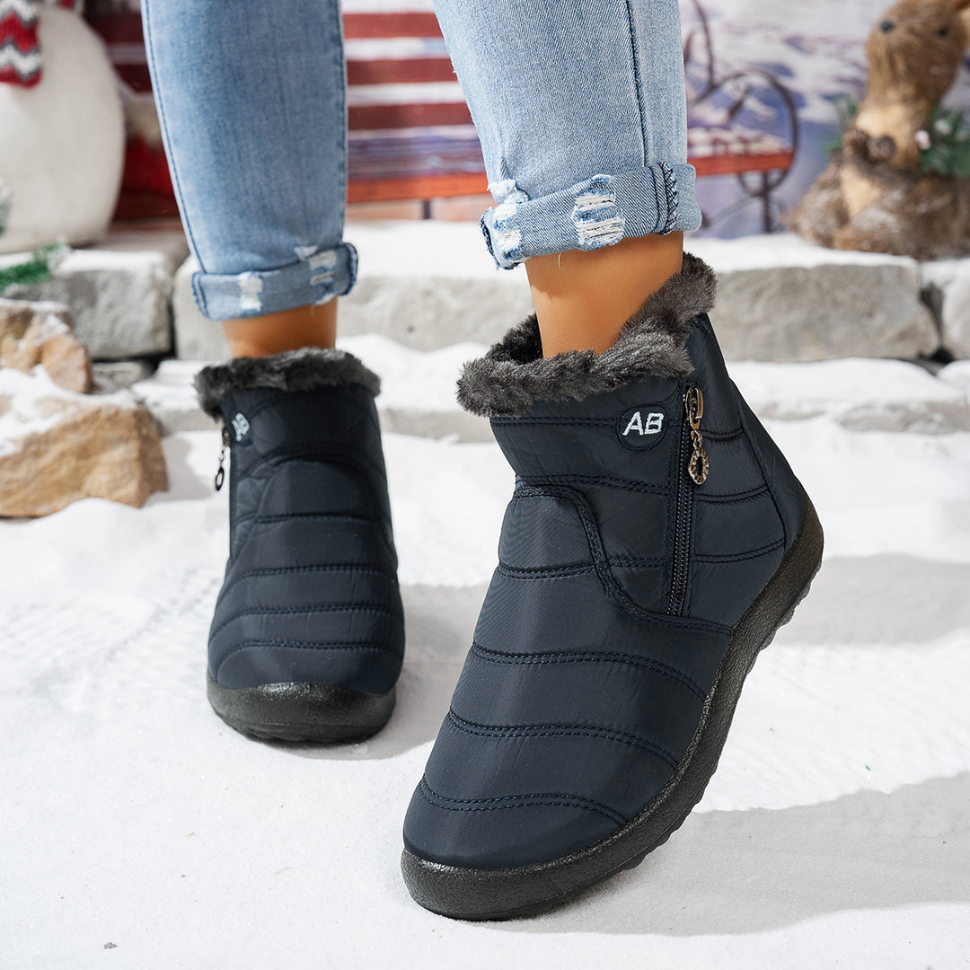 Damen Winterstiefel mit praktischem Reißverschluss und kuscheligem Innenfutter Drune