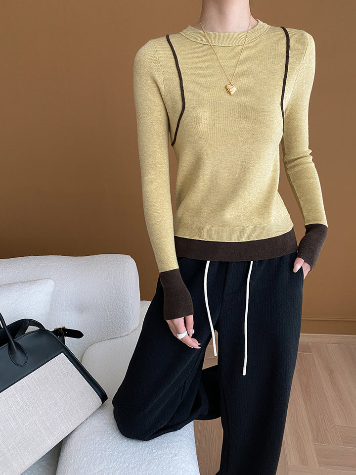 Damen Strickpullover mit modischem Design und Blickfang-Akzenten Drune