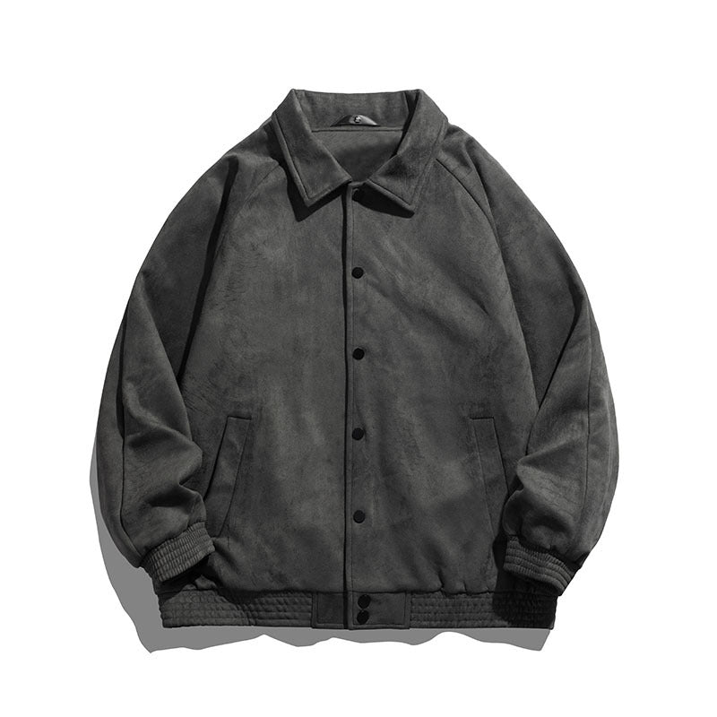 Men's  oversized suede-effect snap bomber jacket Drune