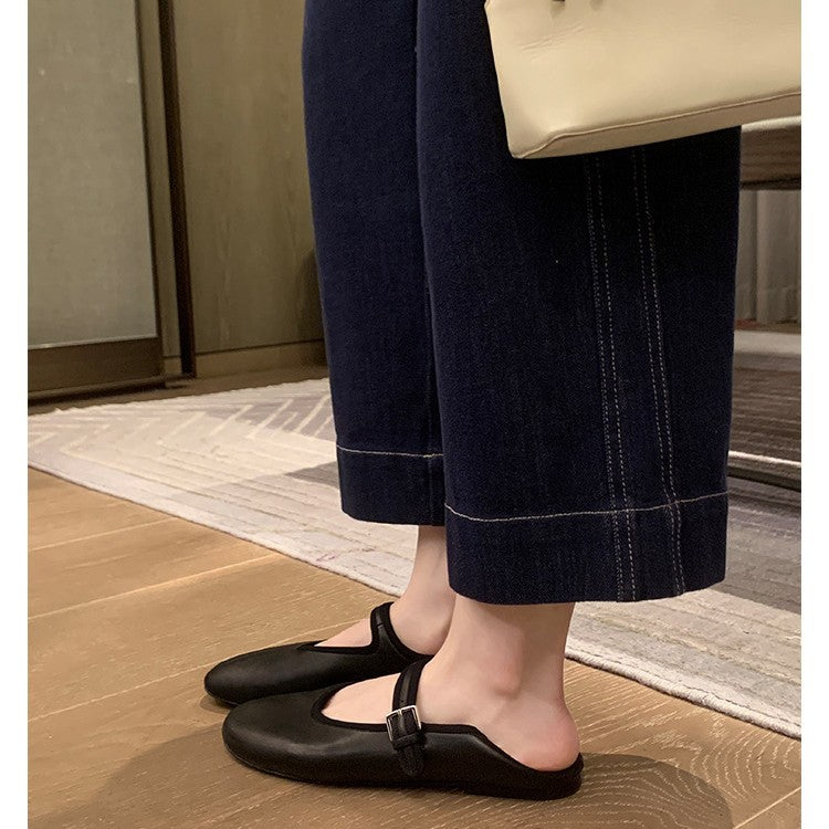 Damen elegante Mary Jane Stil Ballerinas mit verstellbarem Riemen Drune