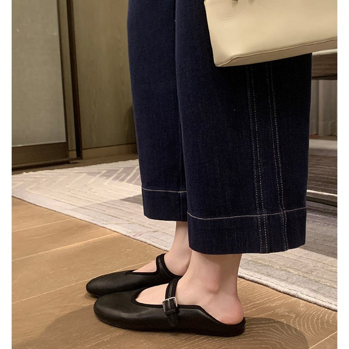 Damen elegante Mary Jane Stil Ballerinas mit verstellbarem Riemen Drune