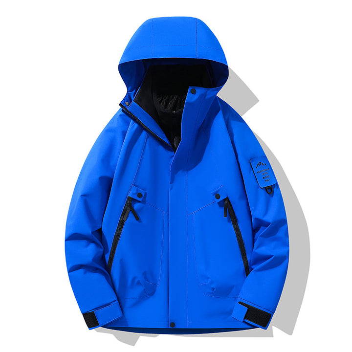Unisex Wasserdichte, atmungsaktive Hardshell-Outdoorjacke mit Kapuze Drune